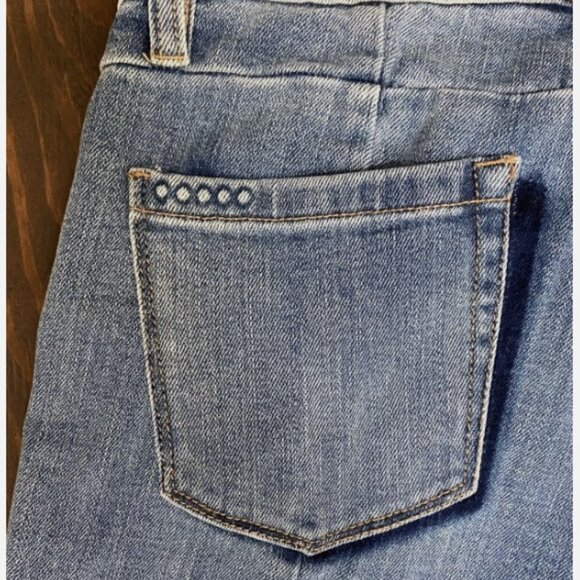 Blank NYC Reade Crop 2 tone light wash low rise skinny jeans women's size 31 - Picture 5 of 5